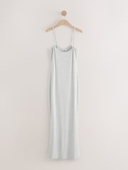 self. Grey Marl Rib Scoop Neck Strappy Maxi Dress - Image 7 of 9