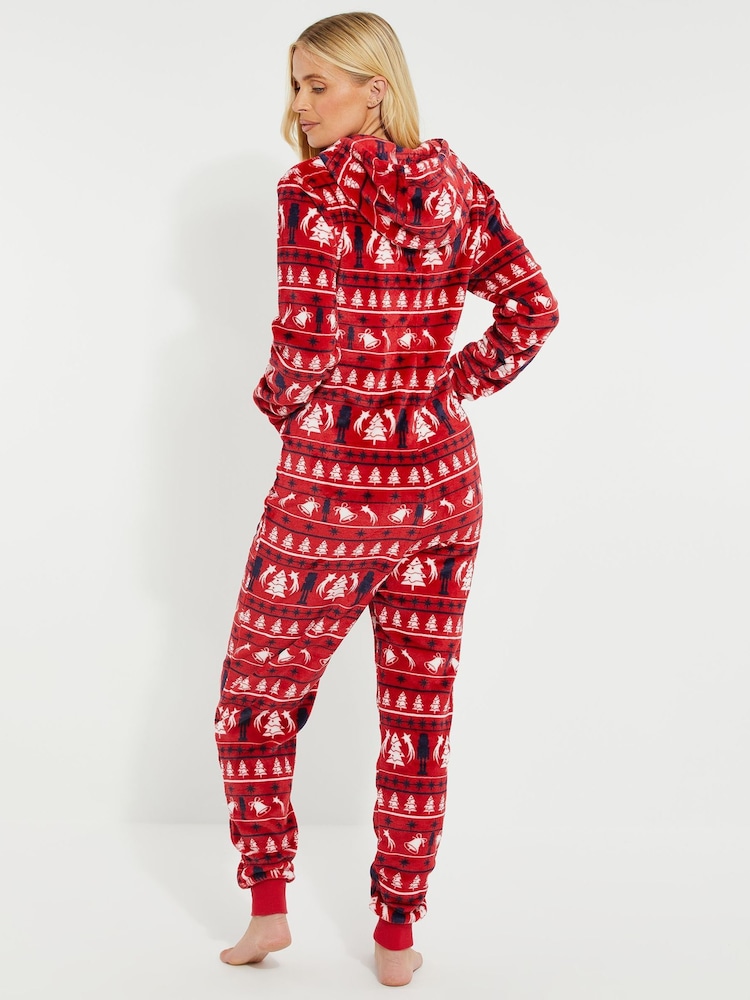 Threadbare Red Fairisle Pattern Christmas All-In-One - Image 2 of 4
