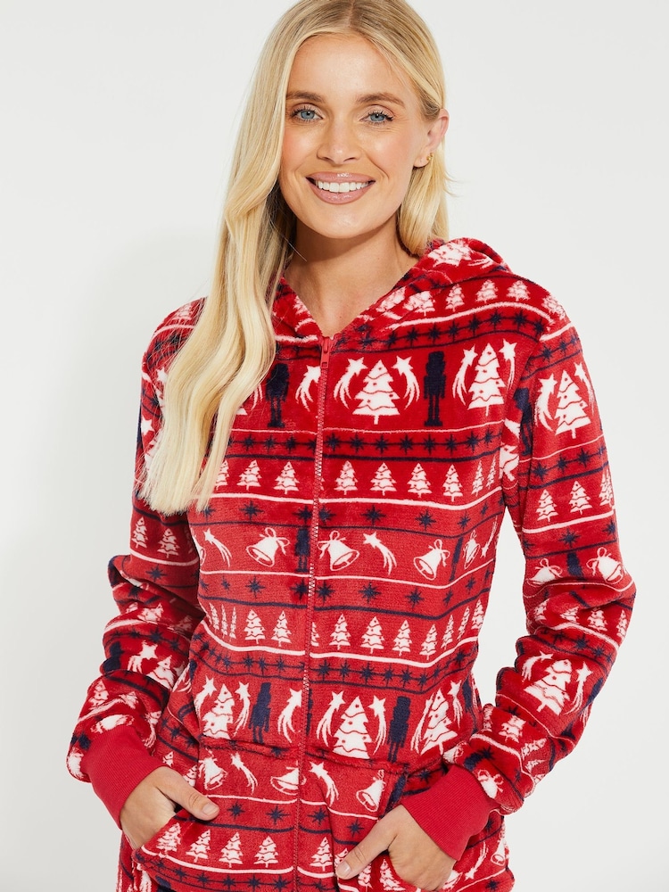 Threadbare Red Fairisle Pattern Christmas All-In-One - Image 4 of 4