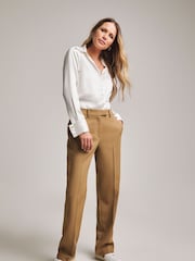 Anthology by JD Williams Natural Premium Straight Leg Twill Trousers - Image 3 of 4