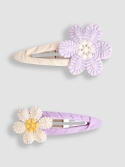 JoJo Maman Bébé Lilac 2-Pack Flower Clips - Image 1 of 3