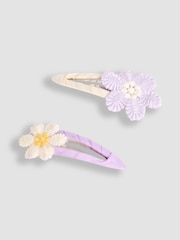 JoJo Maman Bébé Lilac 2-Pack Flower Clips - Image 2 of 3