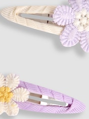 JoJo Maman Bébé Lilac 2-Pack Flower Clips - Image 3 of 3