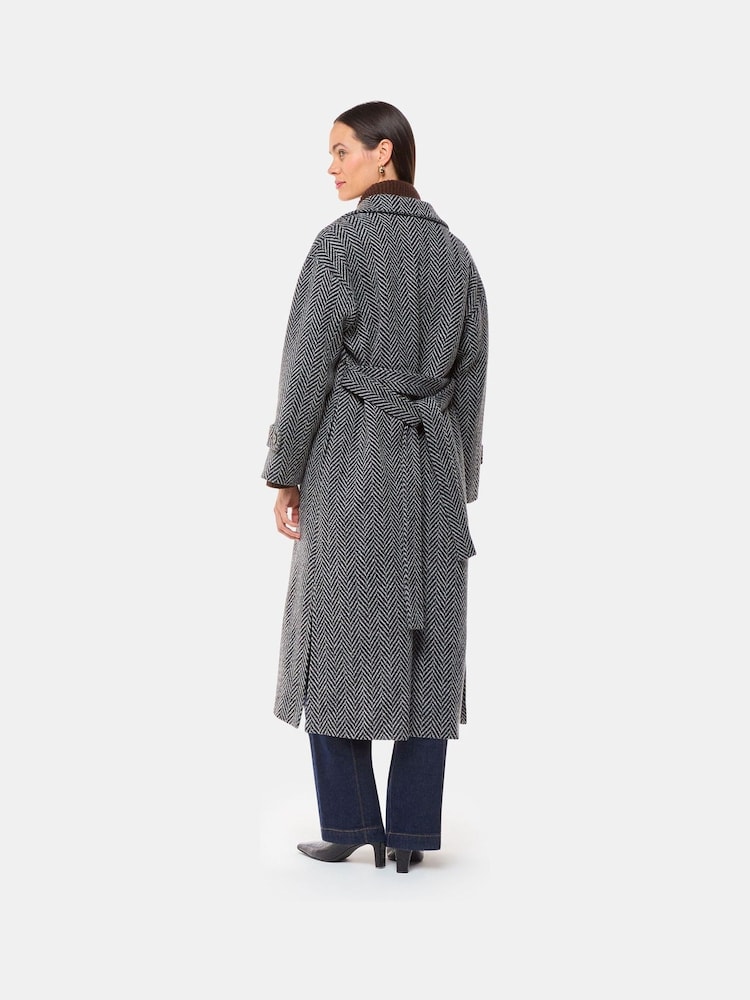 Whistles Grey Petite Cosette Funnel Neck Coat - Image 2 of 5