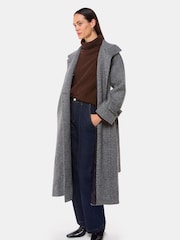 Whistles Grey Petite Cosette Funnel Neck Coat - Image 3 of 5