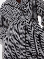 Whistles Grey Petite Cosette Funnel Neck Coat - Image 4 of 5