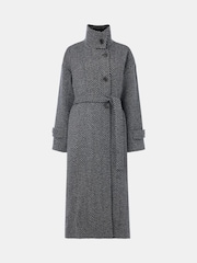 Whistles Grey Petite Cosette Funnel Neck Coat - Image 5 of 5