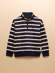 Joules Alfie Navy Quarter Zip Sweatshirt - Image 1 of 5