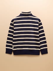 Joules Alfie Navy Quarter Zip Sweatshirt - Image 2 of 5