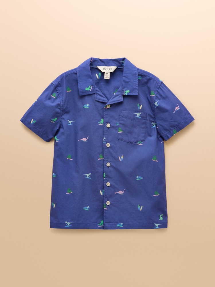 Joules Sonny Navy Short Sleeve Cotton Shirt - Image 1 of 4