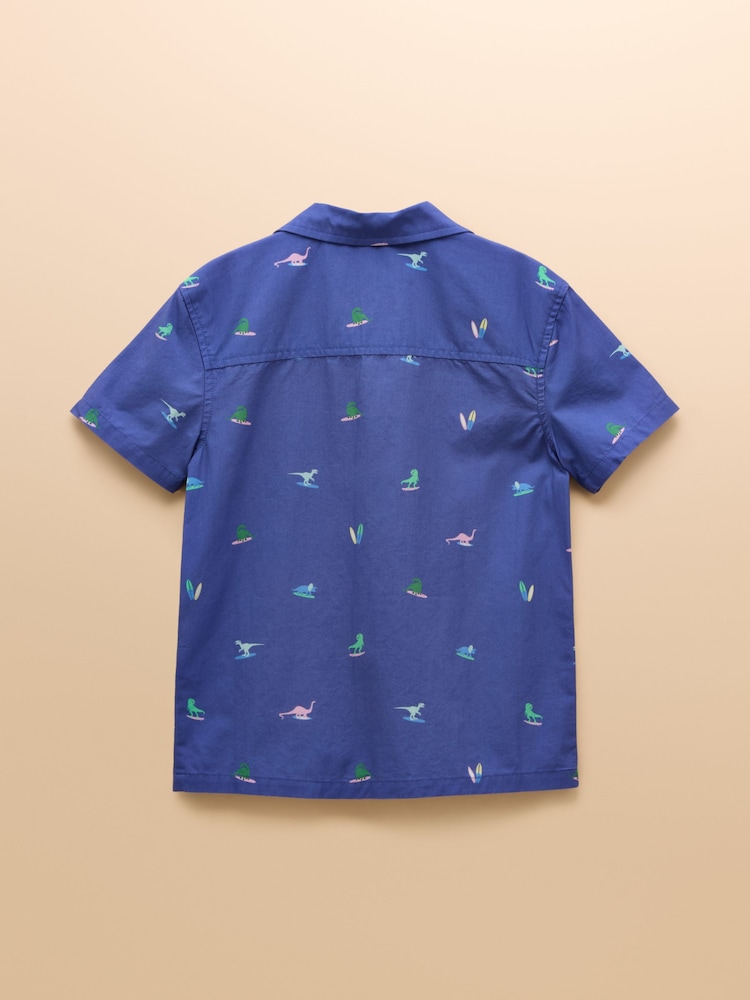 Joules Sonny Navy Short Sleeve Cotton Shirt - Image 2 of 4