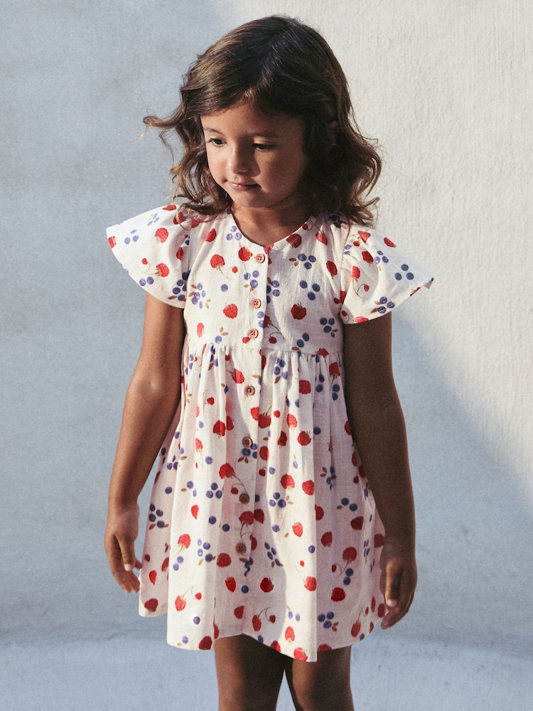 Fruit Print Button Up Summer Dress (3mths-10yrs) - Image 1 of 7