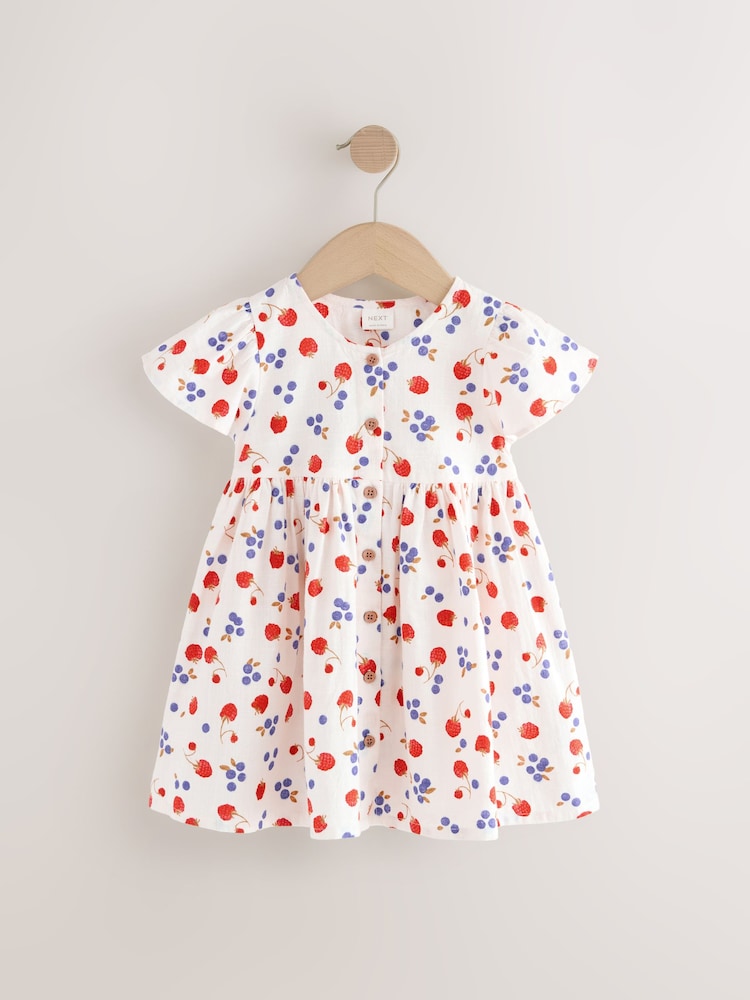 Impression de fruits - Robe d’été boutonnée (3mois à10ans) - Image 4 of 7