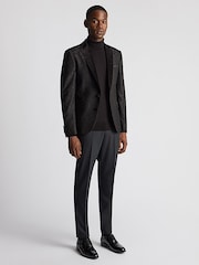 Remus Uomo Black Slim Fit Floral Dinner Jacket - Image 2 of 6