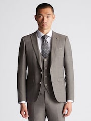 Remus Uomo Brown Tapered Fit Checked Wool Rich Mix And Match Suit Jacket - Image 1 of 5