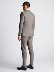 Remus Uomo Brown Tapered Fit Checked Wool Rich Mix And Match Suit Jacket - Image 3 of 5