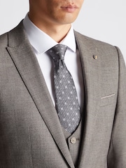 Remus Uomo Brown Tapered Fit Checked Wool Rich Mix And Match Suit Jacket - Image 4 of 5