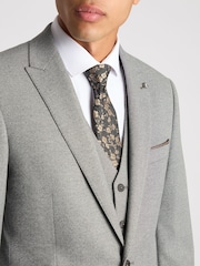 Remus Uomo Grey Tapered Fit Linen-Blend Suit Jacket - Image 5 of 6