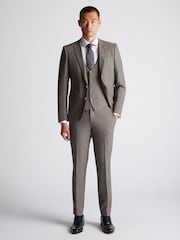 Remus Uomo Brown Tapered Fit Wool Rich Waistcoat - Image 2 of 5