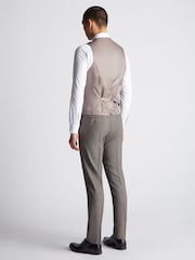 Remus Uomo Brown Tapered Fit Wool Rich Waistcoat - Image 3 of 5