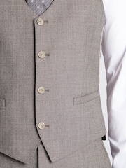 Remus Uomo Brown Tapered Fit Wool Rich Waistcoat - Image 4 of 5