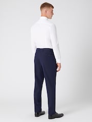 Remus Uomo Blue Tapered Leg Stretch Formal Trousers - Image 3 of 6
