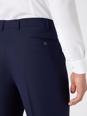 Remus Uomo Blue Tapered Leg Stretch Formal Trousers - Image 4 of 6