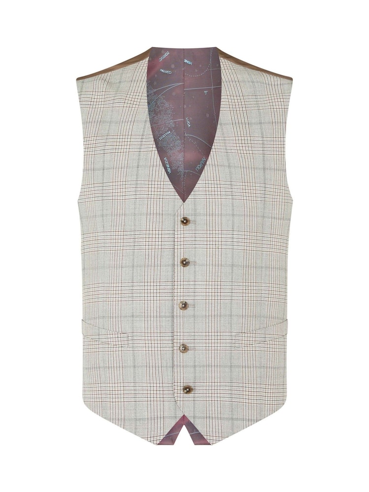 Remus Uomo Grey Tapered Fit Wool-Rich Waistcoat - Image 1 of 1