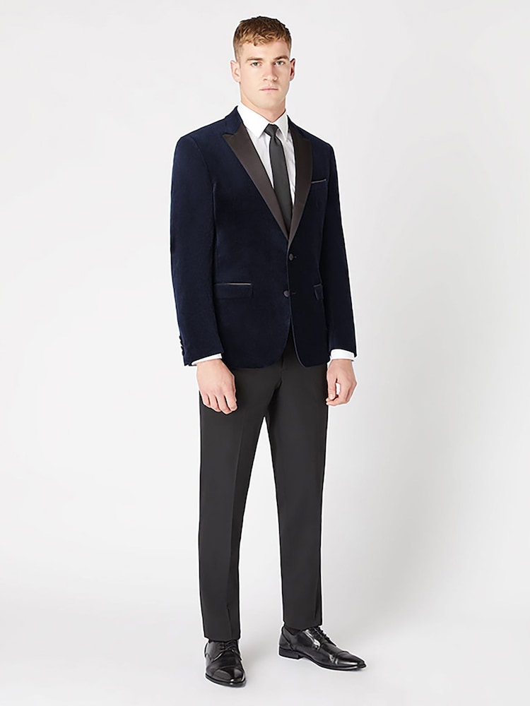 Remus Uomo Blue Slim Fit Velvet Jacket - Image 2 of 6