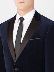 Remus Uomo Blue Slim Fit Velvet Jacket - Image 4 of 6