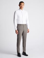 Remus Uomo Brown Tapered Fit Wool Rich Trousers - Image 2 of 7