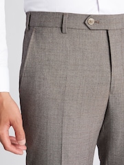 Remus Uomo Brown Tapered Fit Wool Rich Trousers - Image 4 of 7