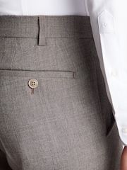 Remus Uomo Brown Tapered Fit Wool Rich Trousers - Image 5 of 7