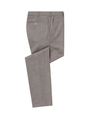 Remus Uomo Brown Tapered Fit Wool Rich Trousers - Image 7 of 7