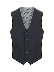 Remus Uomo Blue Tapered Fit Stretch Waistcoat - Image 1 of 4
