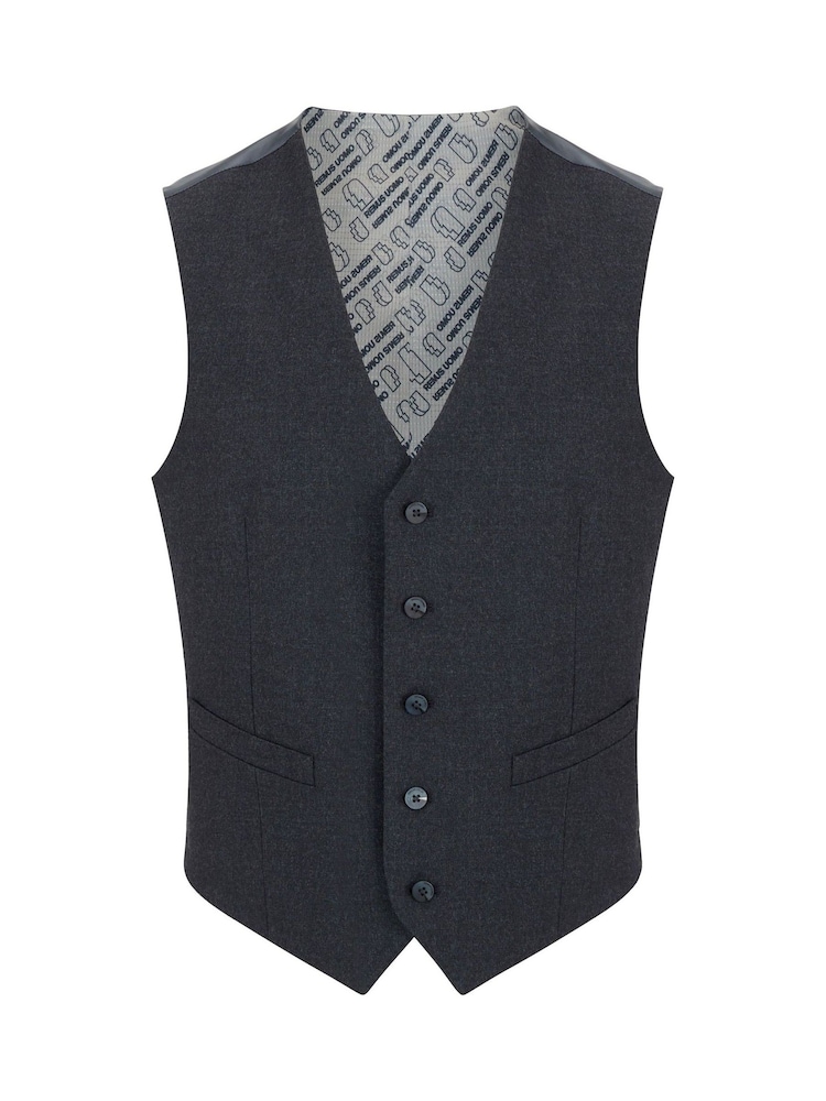 Remus Uomo Blue Tapered Fit Stretch Waistcoat - Image 1 of 4