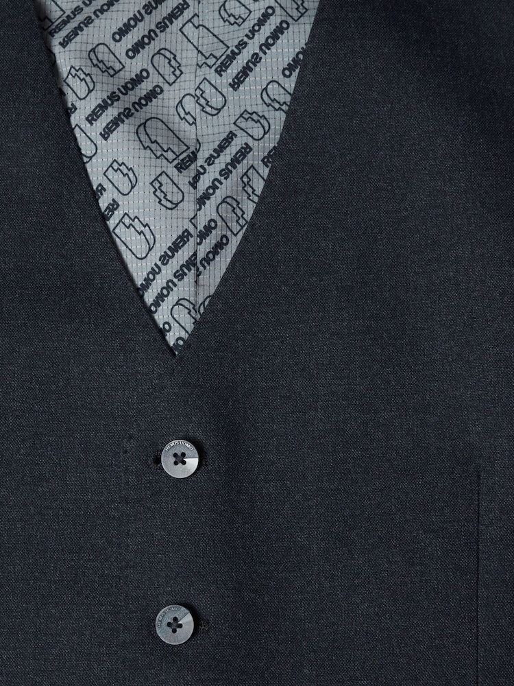 Remus Uomo Blue Tapered Fit Stretch Waistcoat - Image 2 of 4