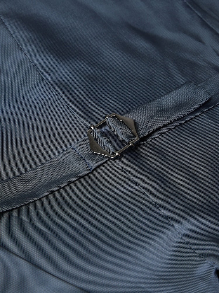 Remus Uomo Blue Tapered Fit Stretch Waistcoat - Image 4 of 4