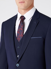 Remus Uomo Blue Tapered Fit Stretch Mix and Match Suit Jacket - Image 3 of 5