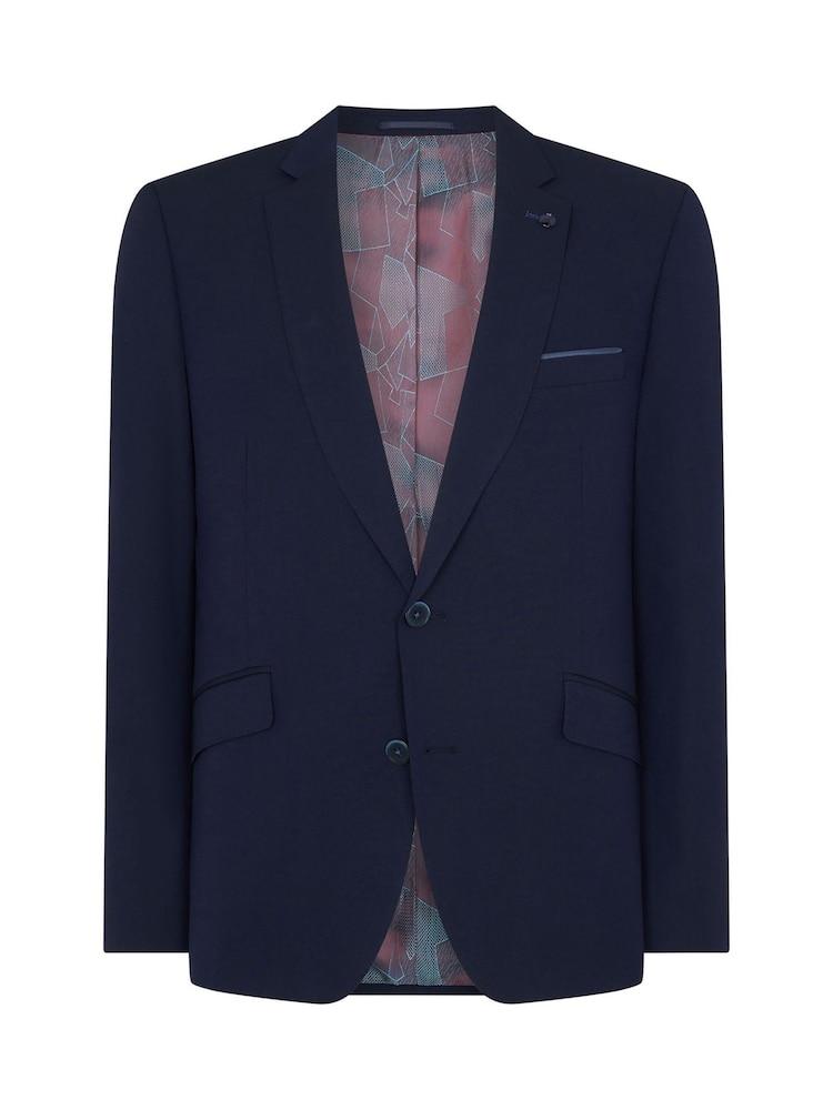 Remus Uomo Blue Tapered Fit Stretch Mix and Match Suit Jacket - Image 5 of 5