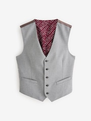 Remus Uomo Grey Tapered Fit Stretch Waistcoat - Image 1 of 1