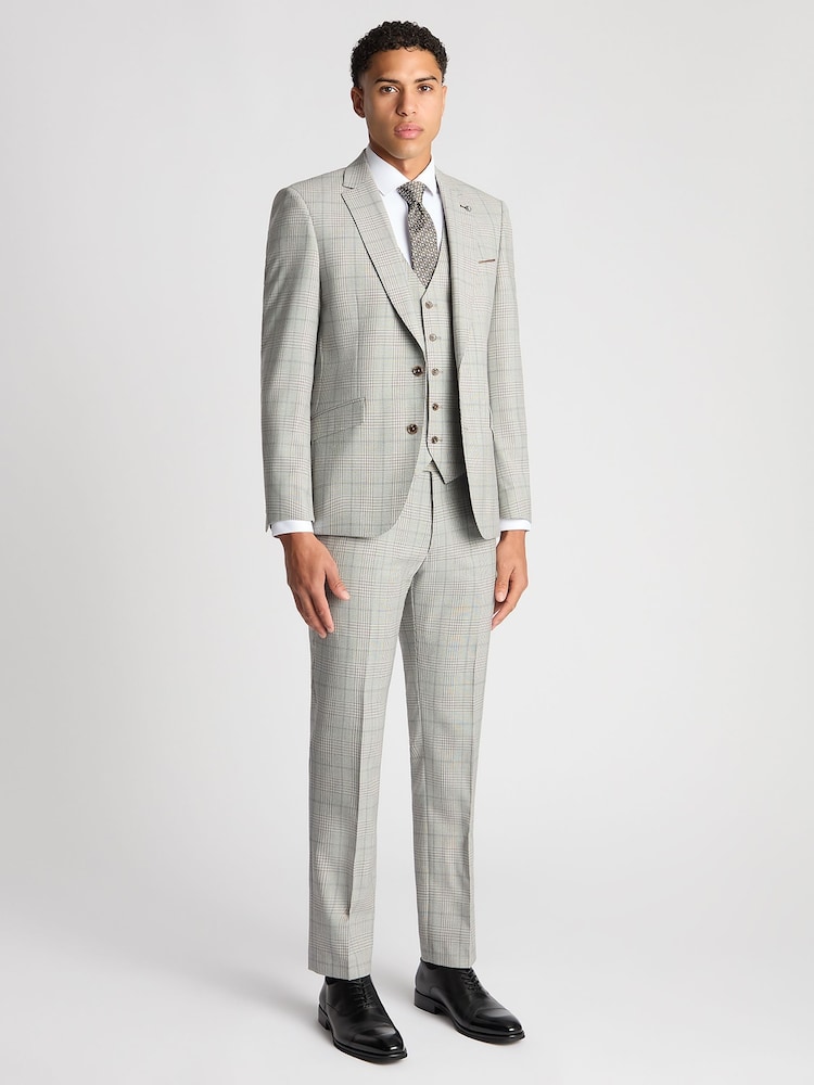 Remus Uomo Tapered Fit Checked Wool Rich Mix And Match Suit Jacket - Image 3 of 6