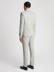 Remus Uomo Grey Tapered Fit Checked Wool Rich Mix And Match Suit Jacket - Image 4 of 6