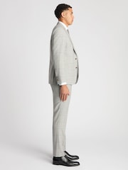 Remus Uomo Grey Tapered Fit Checked Wool Rich Mix And Match Suit Jacket - Image 5 of 6