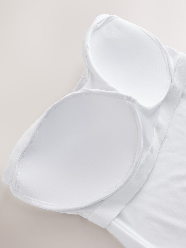Branco - Top Bandeau de microfibra com suporte oculto - Imagem 9 de 9