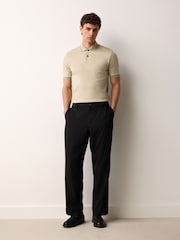 Neutral Stone Short Sleeve Smart Collar Polo Shirt - Image 2 of 7
