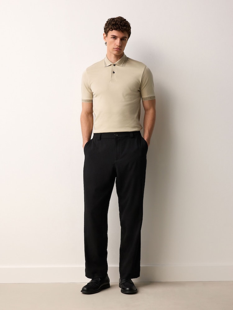 Neutral Stone Short Sleeve Smart Collar Polo Shirt - Image 2 of 7