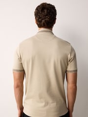 Neutral Stone Short Sleeve Smart Collar Polo Shirt - Image 3 of 7