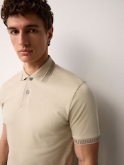 Neutral Stone Short Sleeve Smart Collar Polo Shirt - Image 4 of 7