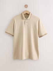 Neutral Stone Short Sleeve Smart Collar Polo Shirt - Image 5 of 7